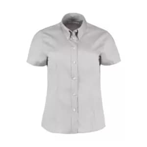 Kustom Kit Ladies Corporate Oxford Short Sleeve Shirt (18) (Silver Grey)