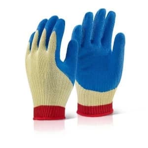 Click KutStop KLG Large Size 9 Kevlar Knitted Full Cuff Protective Gloves Blue with Latex Coated Palm