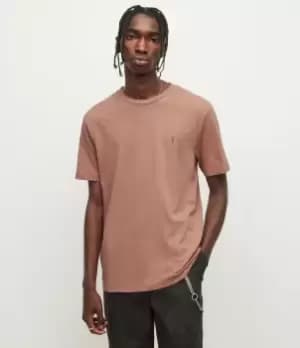 AllSaints Mens Brace Crew T-Shirt, Dusty Pink, Size: S