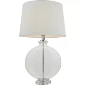 Table Lamp Clear Glass, Nickel Plate Shade