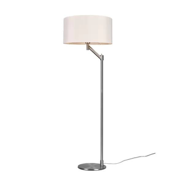 Cassio Modern Floor Lamp with Shade Nickel Matt