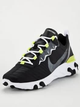 Nike React Element 55 - Black/White/Yellow