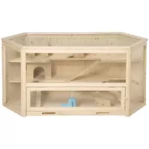 Pawhut Three-tier Wooden Hamster/Gerbil Cage Play Centre
