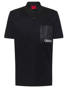 HUGO Reverse Logo Pocket Polo Shirt Black