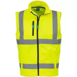 Yoko Mens Hi Vis Softshell Bodywarmer / Workwear (Pack of 2) (2XL) (Hi-Vis Yellow) - Hi-Vis Yellow