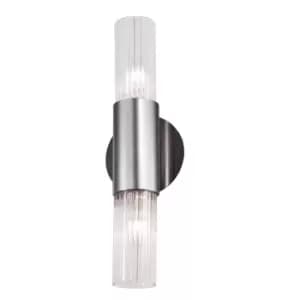 Giro Glass Up & Down Wall Lamp 2 Light Brunito Brushed