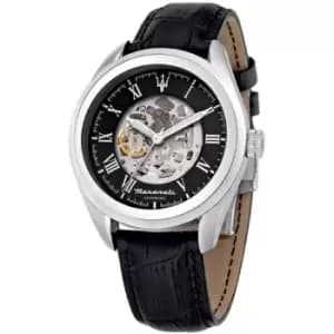 Gents Maserati Traguardo 45mm Auto Skel.Black D/Str Watch