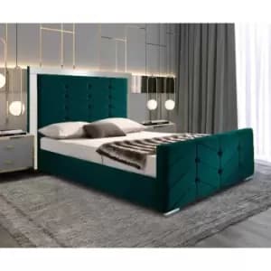 Marisa Bed King Plush Velvet Green