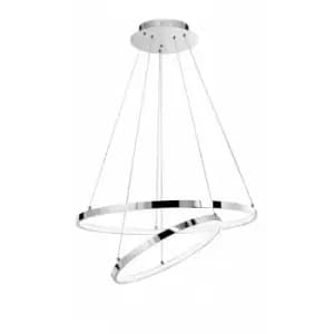 Netlighting Merano Charlotte Integrated LED Pendant Ceiling Light Chrome Alumini