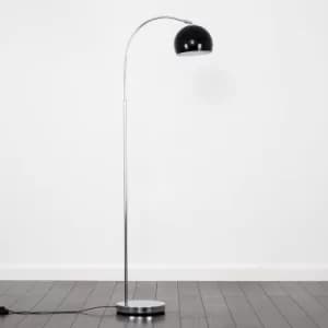 Curva Floor Lamp in Chrome with Black Shade