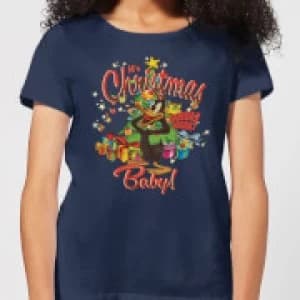 Looney Tunes Its Christmas Baby Womens Christmas T-Shirt - Navy - L