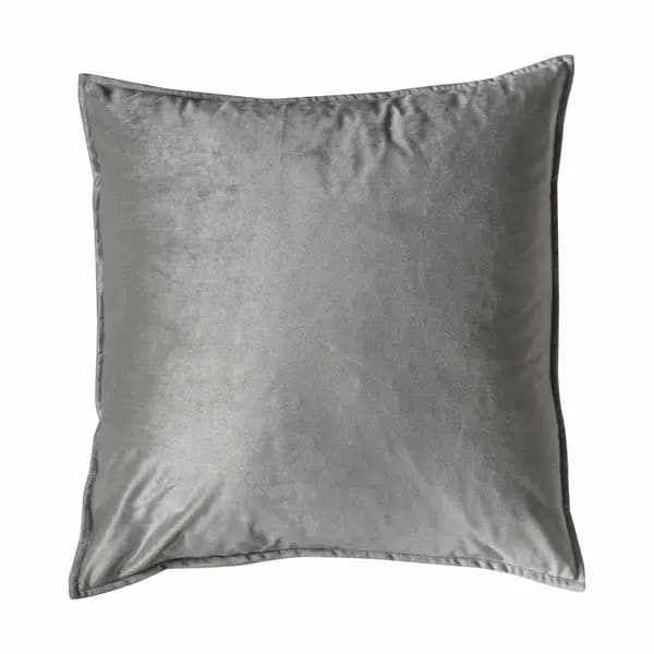 Crossland Grove Meto Velvet Oxford Cushion Silver 580x580mm 5059413396847