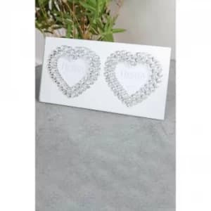 Mirror Glass Double Hearts Photo Frame