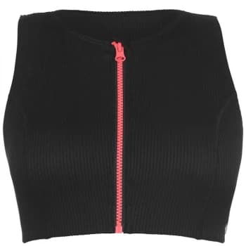Gul High Neck Zip Bikini Top - Black