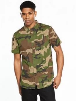 The North Face Short Sleeve Pursuit Shirt Camo Size L Men