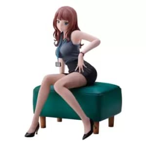 Original Illustration PVC Statue Doshima Illustration Senior Office Lady With Many Moles 23cm