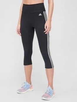 Adidas 3 Stripe 3/4 Leggings - Black