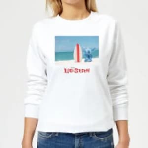 Disney Lilo And Stitch Surf Beach Womens Sweatshirt - White