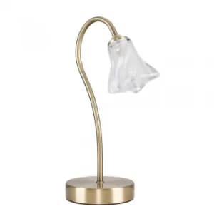 Swan Neck Antique Brass Touch Table Lamp