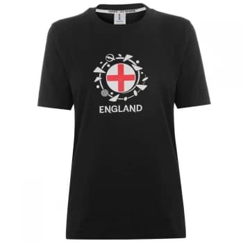 FIFA Womens World Cup England Graphic T Shirt Ladies - Black