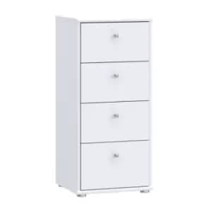 FWStyle 4 Drawer Slimline Chest Of Drawers - White