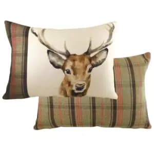 Hunter Stag Rectangular Cushion Multicolour, Multicolour / 40 x 60cm / Polyester Filled