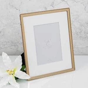 8" x 10" (5" x 7" Mount) Elegance Gold Finish Beaded Frame