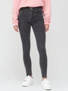 Levis 721 High Rise Skinny Jeans - Black, Size 26, Inside Leg 30, Women