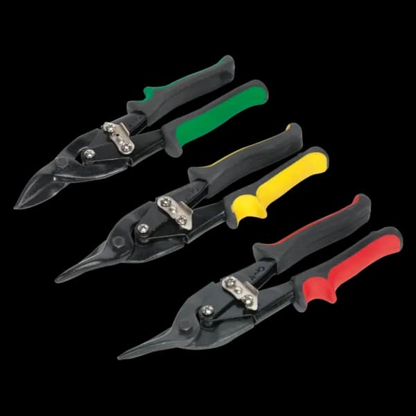 Genuine SEALEY S0468 Aviation Tin Snips Set 3pc