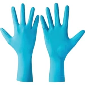 Touchntuff Disposable Gloves, Green, Nitrile, Powder Free, Textured Fingertips, Size 9, Pk-100