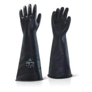 Ansell Industrial Latex Medium Weight 17" Gauntlet Black Size 08