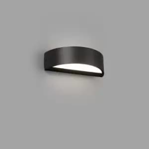 Oval Outdoor LED Dark Grey Up Down Wall Light 10W 3000K IP65