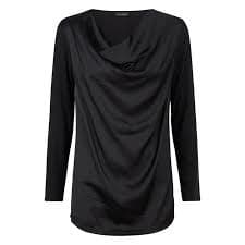 James Lakeland Black cowl Neck Satin Top - 8