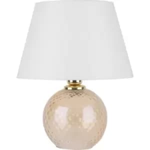 Zumaline Lampa Table Lamp with Round Tapered Shade, White, 1x E27