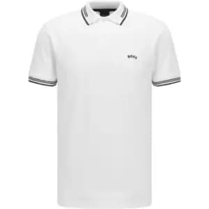 Boss Paul Pique Polo Shirt - White