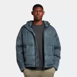 Mens Washed Wadded Jacket - Dark Navy - L