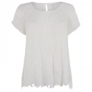 Velvet Chiffon T Shirt - Cream