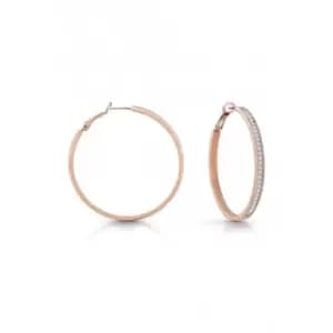 Ladies 50mm Rose Gold Plated Hoop Earrings UBE02247RG