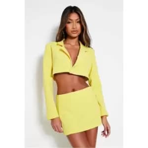 I Saw It First Yellow Cropped Blazer - Yellow