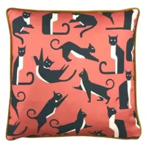 Kitta Geo Cats Cushion Pink Watermelon