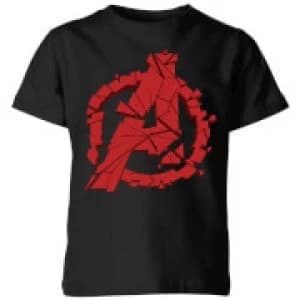 Avengers Endgame Shattered Logo Kids T-Shirt - Black - 11-12 Years