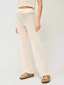 PIECES Pieces Ribbed Beach Cover Up Trouser -white, White Size M Women