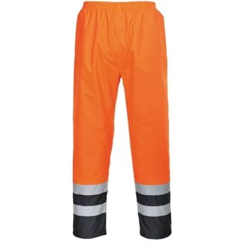 Portwest S486ORRL - sz L Hi-Vis Two Tone Traffic Trousers - Orange