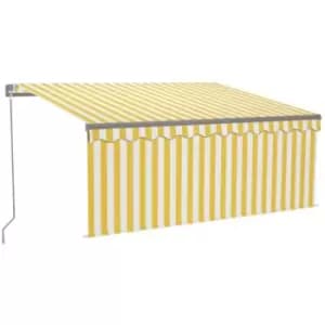 Vidaxl - Manual Retractable Awning with Blind&LED 3x2.5m Yellow&White Yellow