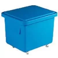 Slingsby mini mobile plastic container with close-fitting lid - 50kg capacity - blue