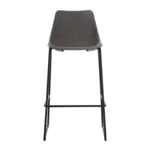 Bar Stool in Vintage Ash Faux Leather with Black Legs