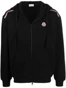 MONCLER Zip Up Hooded Jacket Black