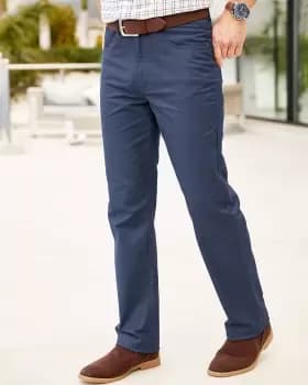 Cotton Traders Mens Brushed Textured Jeans in Blue