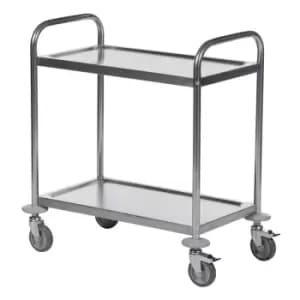 201-Grade Stainless Steel Trolley - 2 Shelves - 940 x 500 x 910mm