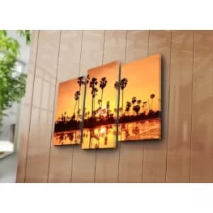 3PATK-27 Multicolor Decorative Canvas Painting (3 Pieces)